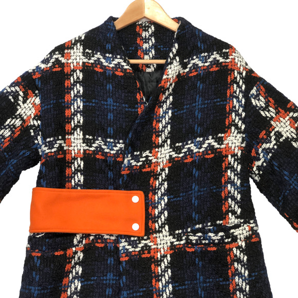 Souk & Sepia Womens Size XS Ennerdale Coat Jacket Blue Orange Abstract - Picture 4 of 8